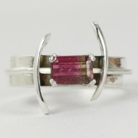 Watermelon Tourmaline Swirl Ring 